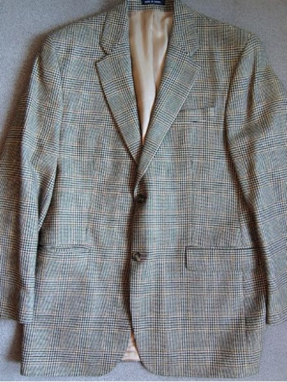Vtg Ralph Lauren 100% Lambswool Herringbone Blazer Jacket Mens 41L Tweed Canada